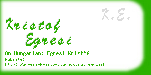 kristof egresi business card
