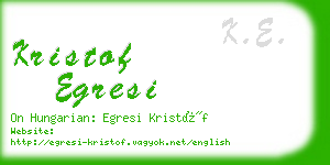 kristof egresi business card